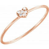 14K Rose .03 CTW Diamond Petite Heart Ring - 65192160000P photo