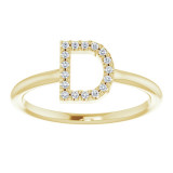 14K Yellow .08 CTW Diamond Initial D Ring - 1238346016P photo 3