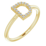 14K Yellow .08 CTW Diamond Initial D Ring - 1238346016P photo