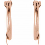 14K Rose Hinged Hoop Earrings with Heart - 19102601P photo 2