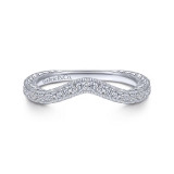 Gabriel & Co. 14k White Gold Contemporary Curved Wedding Band - WB14490R4W44JJ photo