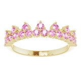 14K Yellow Pink Sapphire Crown Ring - 71972616P photo 3