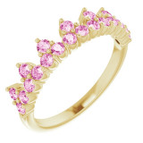 14K Yellow Pink Sapphire Crown Ring - 71972616P photo