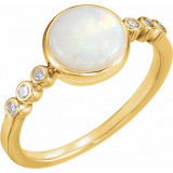 14K Yellow Opal & 1/10 CTW Diamond Ring - 71824601P photo
