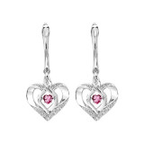 Gems One Silver Diamond (1/50 Ctw) & Createdpink Tourmaline (1/8 Ctw) Earring - ROL2165PT photo