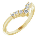 14K Yellow Diamond Graduated V Ring - 720776013P photo