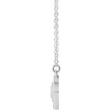 14K White Vintage-Inspired Bar 18 Necklace - 86877605P photo 2