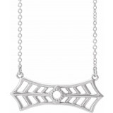 14K White Vintage-Inspired Bar 18 Necklace - 86877605P photo