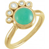 14K Yellow Chrysoprase & 1/8 CTW Diamond Ring - 72052616P photo