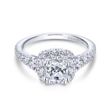 Gabriel & Co. 14k White Gold Contemporary Halo Engagement Ring - ER13882C4W44JJ photo