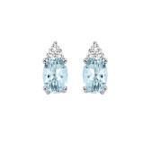 Gems One 10Kt White Gold Diamond (1/20Ctw) & Aquamarine (5/8 Ctw) Earring - FE4021-1WDA photo