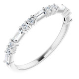 14K White 3/8 CTW Diamond Anniversary Band - 123092600P photo