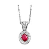 Gems One 14Kt White Gold Diamond (1/8Ctw) & Ruby (1/6 Ctw) Pendant - RPT2002P-4WCR photo
