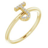 14K Yellow .05 CTW Diamond Initial J Ring - 1238346046P photo