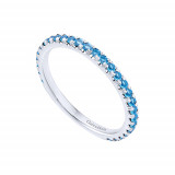 Gabriel & Co. 14k White Gold Blue Sapphire and Blue Topaz Stackable Ring photo 3