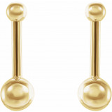 14K Yellow Bar & Ball Earrings - 87070601P photo 2