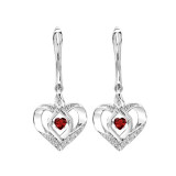 Gems One Silver Diamond (1/50 Ctw) & Created-Garnet (1/8 Ctw) Earring - ROL2165G photo