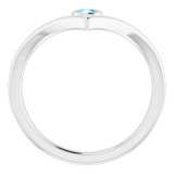 14K White Aquamarine Solitaire Bezel-Set V Ring - 71994607P photo 2