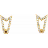 14K Yellow 1/6 CTW Diamond Geometric J-Hoop Earrings - 86479601P photo 2