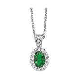 Gems One 14Kt White Gold Diamond (1/10Ctw) & Emerald (3/8 Ctw) Pendant - HDP438-4WCE photo
