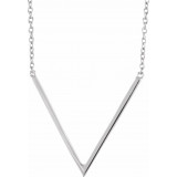 14K White V 16-18 Necklace - 65213260001P photo