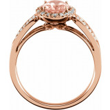 14K Rose Morganite & 1/5 CTW Diamond Ring - 65150860000P photo 2