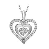 Gems One Silver (SLV 995) Pink & Diamonds Stunning Neckwear Pendant - 1/5 ctw - ROL1058-SS1PC photo