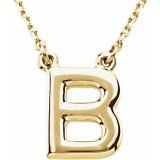 14K Yellow Block Initial B 16 Necklace - 84634103P photo