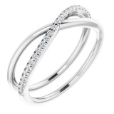 14K White 1/10 CTW Diamond Criss-Cross Ring - 65197660001P photo