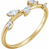 14K Yellow 1/4 CTW Diamond Leaf Ring - 122971601P photo