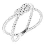 14K White Rope Knot Ring - 51641101P photo