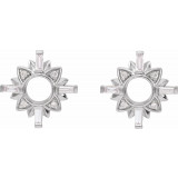 14K White 1/2 CTW Diamond Starburst Earrings - 87031600P photo 2