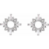 14K White 1/2 CTW Diamond Starburst Earrings - 87031600P photo 2