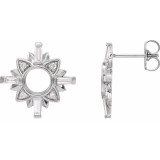 14K White 1/2 CTW Diamond Starburst Earrings - 87031600P photo