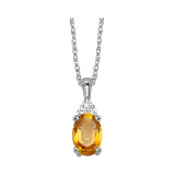 Gems One 10Kt White Gold Diamond (1/50Ctw) & Citrine (1/2 Ctw) Pendant - FP4029-1WDC photo