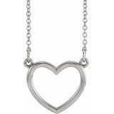14K White 13.8x13 mm Heart 16 Necklace - 85874104P photo