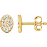 14K Yellow 1/6 CTW Diamond Oval Cluster Earrings - 65183160000P photo