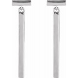 14K White Articulated Bar Earrings - 87209108P photo 2