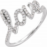 14K White 1/4 CTW Diamond Love Ring - 653604601P photo