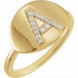 14K Yellow Initial A 1/10 CTW Diamond Ring - 653628600P photo