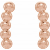 14K Rose 8.3x1.9 mm Curved Beaded Earrings - 86646602P photo 2