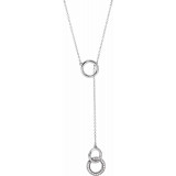 14K White 1/10 CTW Diamond Circle Y 16-18 Necklace - 65231060001P photo
