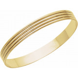 14K Yellow 8 mm Grooved Bangle Bracelet - BRC81102934P photo 2