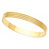 14K Yellow 8 mm Grooved Bangle Bracelet - BRC81102934P photo 3