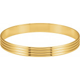 14K Yellow 8 mm Grooved Bangle Bracelet - BRC81102934P photo