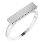 14K White 16x4 mm Rectangle Signet Ring - 51550101P photo