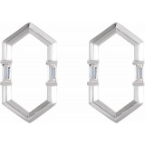 14K White 1/3 CTW Diamond Geometric Earrings - 87075600P photo 2