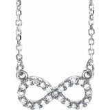 14K White 1/8 CTW Diamond Infinity 16 1/2 Necklace - 6707284408P photo