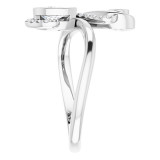 14K White 1/2 CTW Diamond Bezel-Set Bypass Ring - 123899605P photo 4