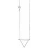 14K White .05 CTW Diamond Triangle 16-18 Necklace - 65230160001P photo